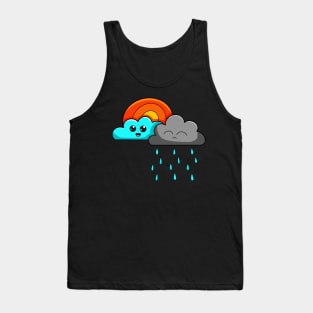 Happy and sad cloud doodle Tank Top